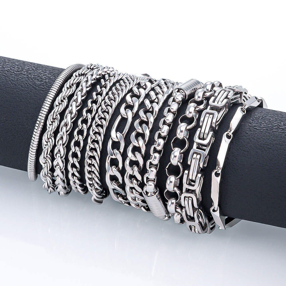 Stainless Steel Cuban Link Bracelet | Men's Hip-Hop Chain Bracelet | Wholesale
